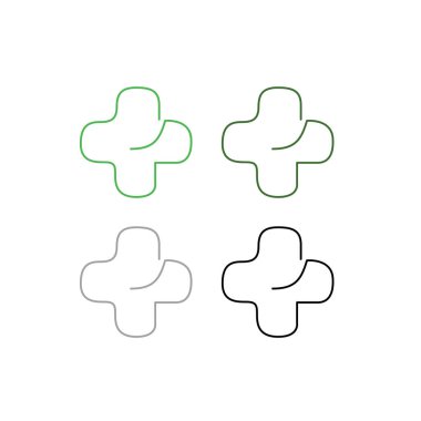 Sağlık Eczanesi Hastane Logosu Yeşil Haç İşaret Sembolü Beyazda izole