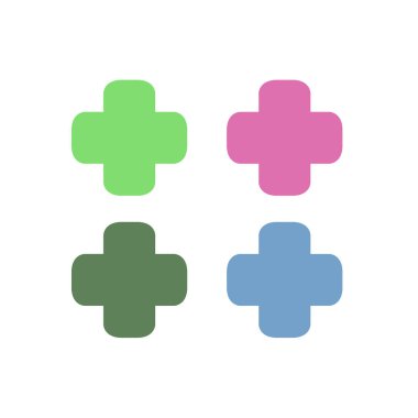 SAĞLIK HASTANESİ HASTANESİ Çapraz İşaret İşareti Logosu Beyazlara VECTOR EDİLDİ