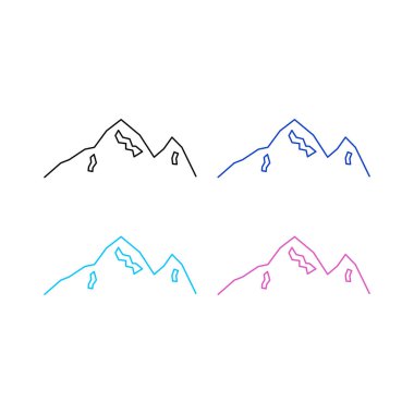 Yüksek Tepeler Macera Macerası İşaret Sembolü logosu Beyaz üzerine izole