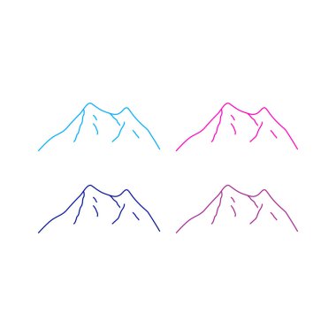 Yüksek Tepeler Macera Macerası İşaret Sembolü logosu Beyaz üzerine izole