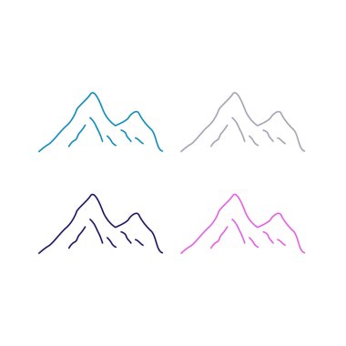 Yüksek Tepeler Macera Macerası İşaret Sembolü logosu Beyaz üzerine izole