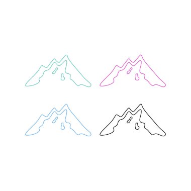 Yüksek Tepeler Macera Macerası İşaret Sembolü logosu Beyaz üzerine izole