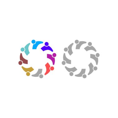 Renkli İnsanlar Takım Çalışması Sendikası Kalabalığı