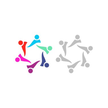 Renkli İnsanlar Takım Çalışması Sendikası Kalabalığı