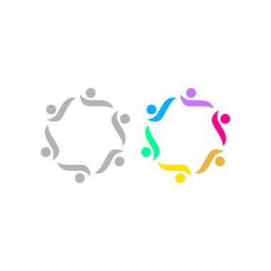 Renkli İnsanlar Takım Çalışması Sendikası Kalabalığı