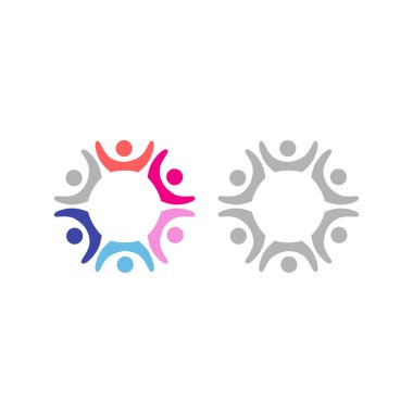 Renkli İnsanlar Takım Çalışması Sendikası Kalabalığı