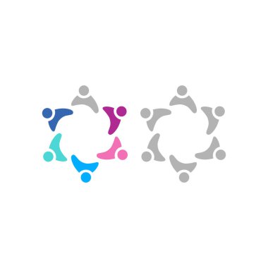 Renkli İnsanlar Takım Çalışması Sendikası Kalabalığı