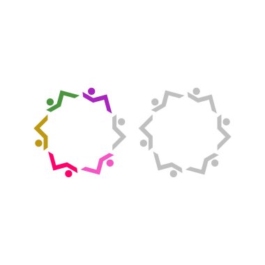 Renkli İnsanlar Takım Çalışması Sendikası Kalabalığı