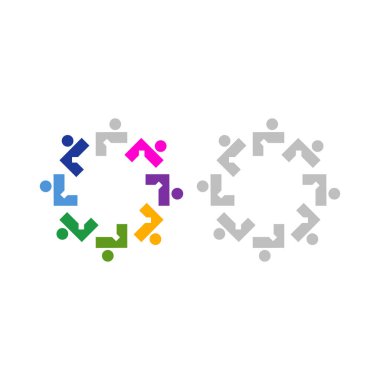 Renkli İnsanlar Takım Çalışması Sendikası Kalabalığı