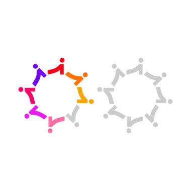 Renkli İnsanlar Takım Çalışması Sendikası Kalabalığı