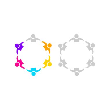 Renkli İnsanlar Takım Çalışması Sendikası Kalabalığı