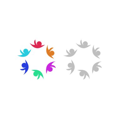 Renkli İnsanlar Takım Çalışması Sendikası Kalabalığı