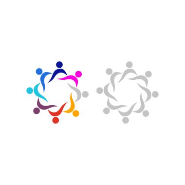 Renkli İnsanlar Takım Çalışması Sendikası Kalabalığı