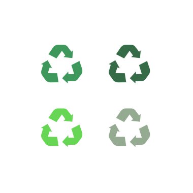 Geri Dönüşüm Oku İşaret Sembol Logo Vektörü Beyazda izole edildi