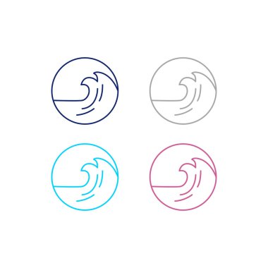 Beyaz üzerinde Okyanus Dalgası İşaret Sembol Vektörü izole