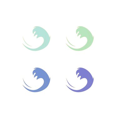 Su Dalgası İşaret Logosu Beyaz VECTOR 'a İzole Edildi 