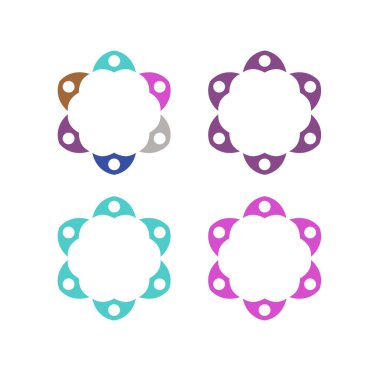 COLORFUL İNSANLARI BİR Ekip İşaret İşareti Logosu VECTOR