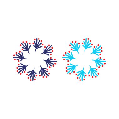 Noel Bitkisel Çelenk Tasarım Elementleri Vektörü