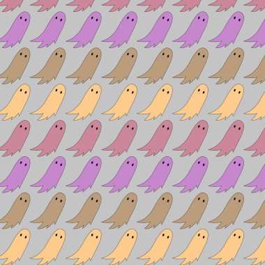 Cadılar Bayramı Hayaletleri Retro Tasarım Deseni Doku Duvar Arkaplanı