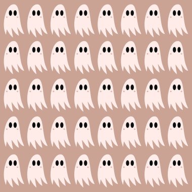 Cadılar Bayramı Renkli Retro Hayalet Desen Arkaplanı