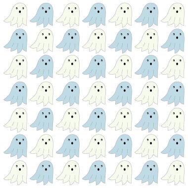 Cadılar Bayramı Renkli Retro Hayalet Desen Arkaplanı