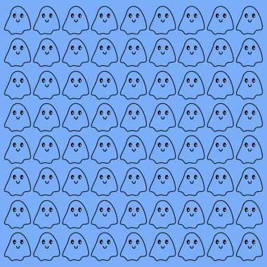 Cadılar Bayramı Renkli Retro Hayalet Desen Arkaplanı