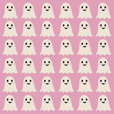 Cadılar Bayramı Renkli Retro Hayalet Desen Arkaplanı