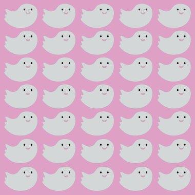 Cadılar Bayramı Retro Hayaletleri Desen Deseni Doku Duvar Vektörü