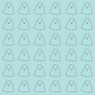 Cadılar Bayramı Retro Hayaletleri Desen Deseni Doku Duvar Vektörü