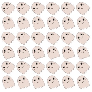 Cadılar Bayramı Retro Hayaletleri Desen Deseni Doku Duvar Vektörü