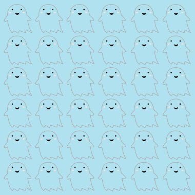 Cadılar Bayramı Retro Hayaletleri Desen Deseni Doku Duvar Vektörü