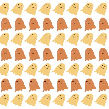 Cadılar Bayramı Renkli Retro Hayalet Desen Arkaplanı