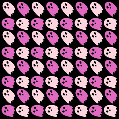 Cadılar Bayramı Renkli Retro Hayalet Desen Arkaplanı