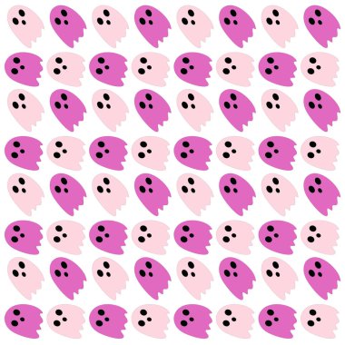 Cadılar Bayramı Retro Hayaletleri Desen Deseni Doku Duvar Vektörü