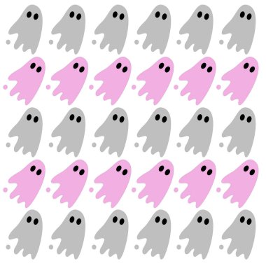 Cadılar Bayramı Retro Hayaletleri Desen Deseni Doku Duvar Vektörü