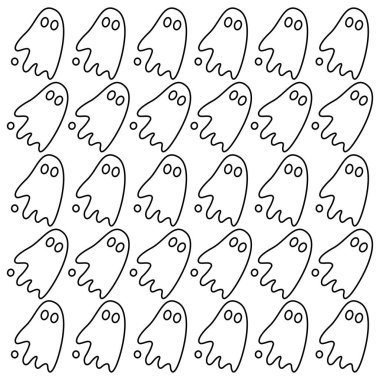 Cadılar Bayramı Retro Hayaletleri Desen Deseni Doku Duvar Vektörü