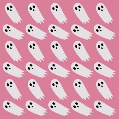 Cadılar Bayramı Retro Hayaletleri Desen Deseni Doku Duvar Vektörü