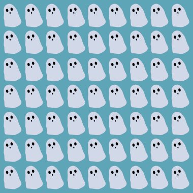 Cadılar Bayramı Retro Hayaletleri Desen Deseni Doku Duvar Vektörü