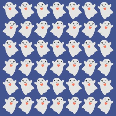 Cadılar Bayramı Renkli Retro Hayalet Desen Arkaplanı