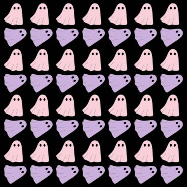 Cadılar Bayramı Renkli Retro Hayalet Desen Arkaplanı