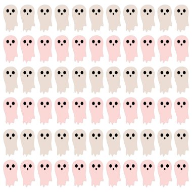 Cadılar Bayramı Renkli Retro Hayalet Desen Arkaplanı