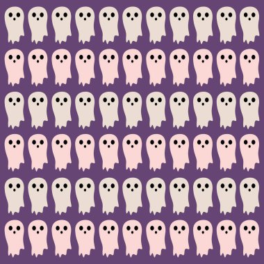 Cadılar Bayramı Renkli Retro Hayalet Desen Arkaplanı