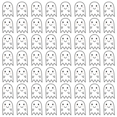 Şirin Hayaletler Tasarımı Patern Doku Duvarı