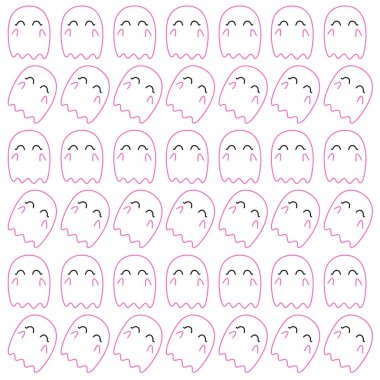 Şirin Hayaletler Tasarımı Patern Doku Duvarı