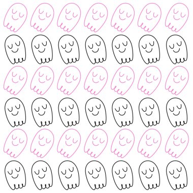 Komik Cadılar Bayramı Hayaletleri Cadılar Bayramı Desenli Arka plan Wallart VECTOR