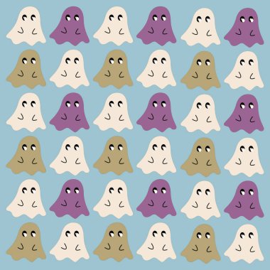 Komik Cadılar Bayramı Hayaletleri Cadılar Bayramı Desenli Arka plan Wallart VECTOR