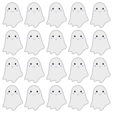 Komik Cadılar Bayramı Hayaletleri Cadılar Bayramı Desenli Arka plan Wallart VECTOR