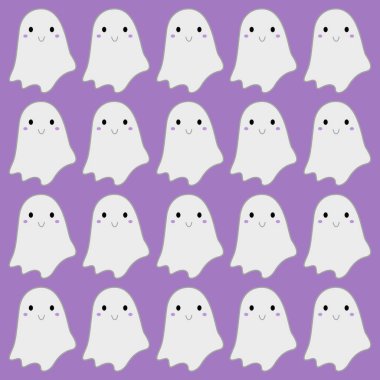 Funny Halloween Ghosts Halloween Pattern Texture Background Wallart VECTOR clipart