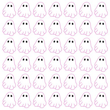 Komik Cadılar Bayramı Hayaletleri Cadılar Bayramı Desenli Arka plan Wallart VECTOR