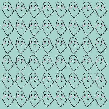 Komik Cadılar Bayramı Hayaletleri Cadılar Bayramı Desenli Arka plan Wallart VECTOR